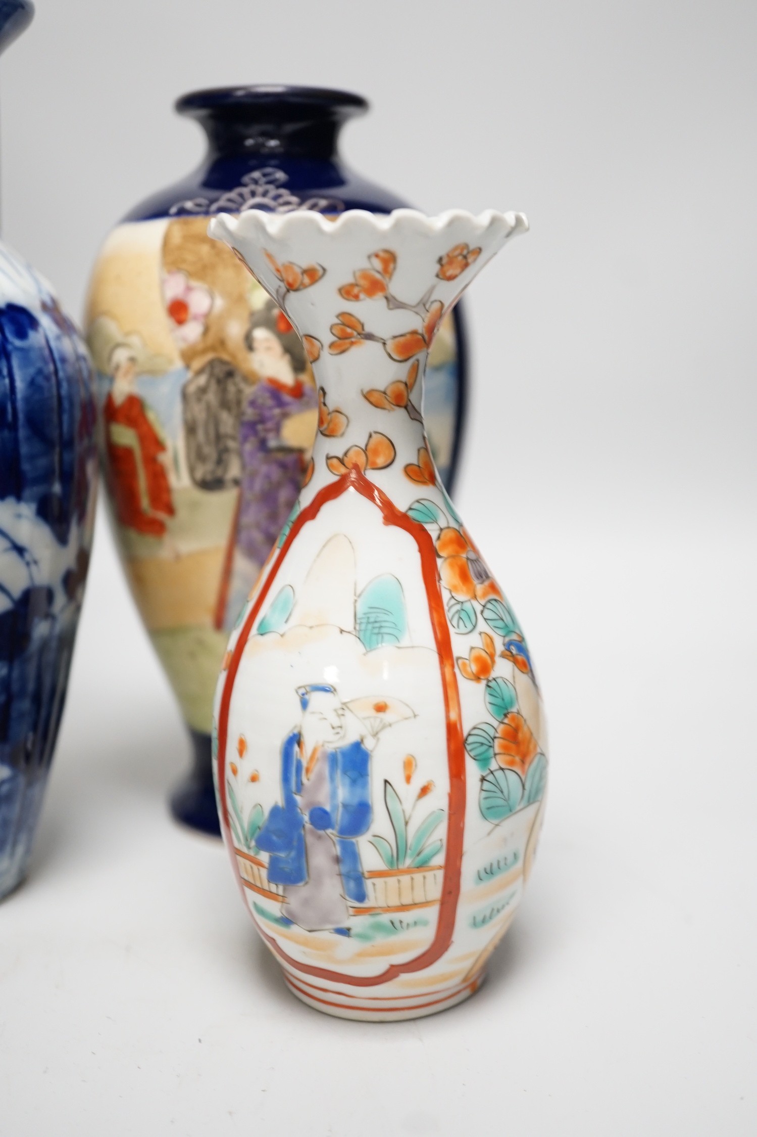 A group of Japanese ceramics to include Satsuma, kutani etc.
